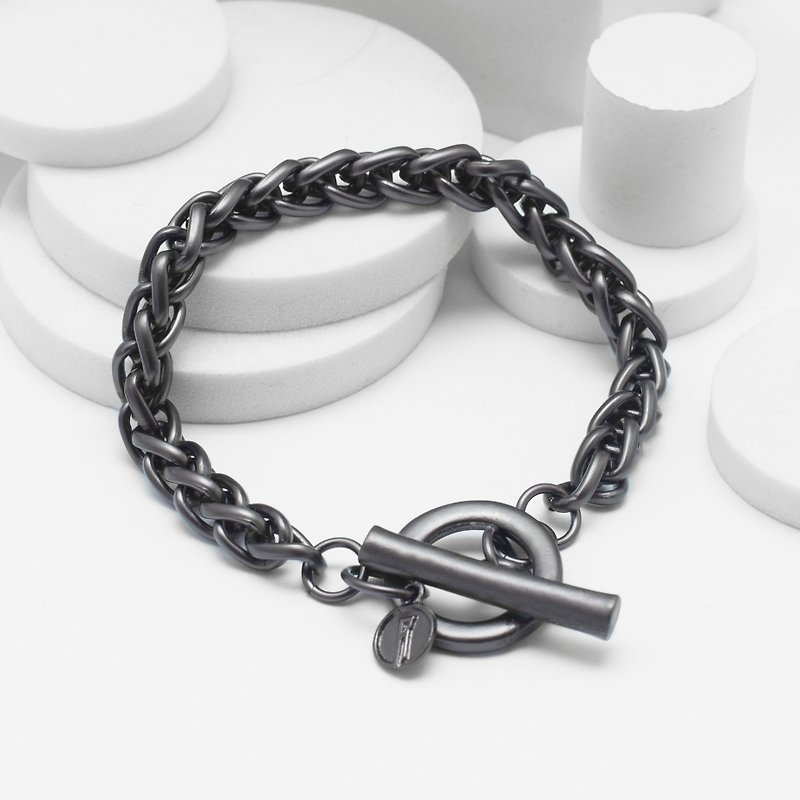 Recovery Crushed Twist Bracelet (Black Silver) - Bracelets - Other Metals Silver