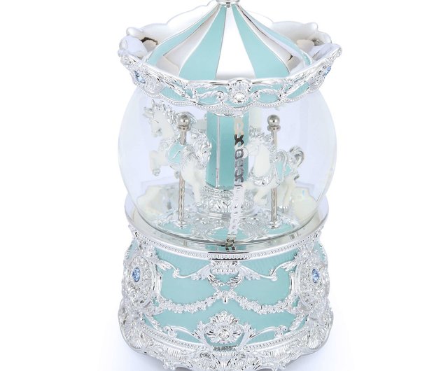 Tiffany Blue Gold Carousel Crystal Ball Music Box Birthday Valentine's Day  Christmas Exchange Gift - Shop JARLL ART Items for Display - Pinkoi