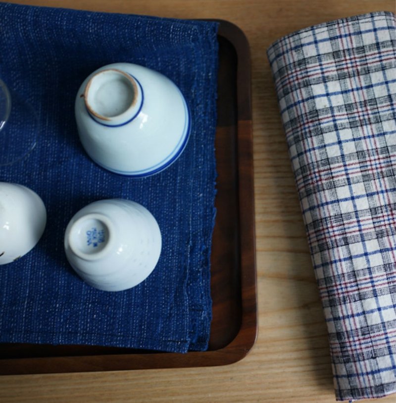 Blue ant cloth reed cloth color hand-woven cloth retro hand made napkin tea towel placemat tablecloth - ผ้ารองโต๊ะ/ของตกแต่ง - ผ้าฝ้าย/ผ้าลินิน สีน้ำเงิน