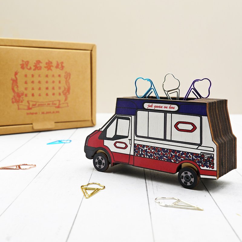 香港特色系列-雪糕車萬字夾座 - 磁鐵 - 木頭 