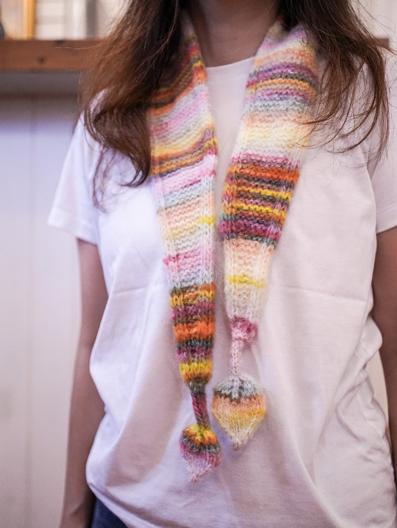 Handmade - knitted scarf - neck circumference - stick needle style - Knit Scarves & Wraps - Wool 