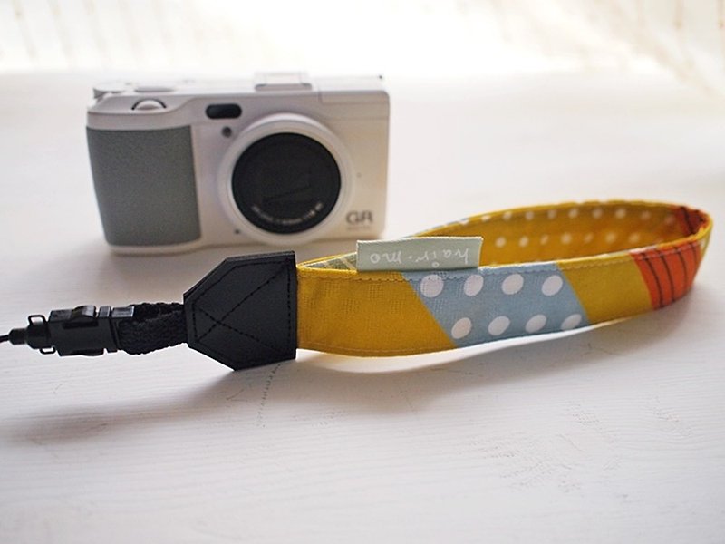 Hairmo point line single hanging wrist camera strap - yellow (single hole 17) - กล้อง - ผ้าฝ้าย/ผ้าลินิน สีเหลือง