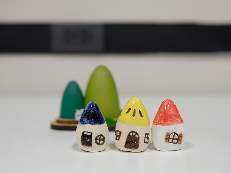 Ceramics Tiny house set 1 - 花瓶・植木鉢 - 陶器 