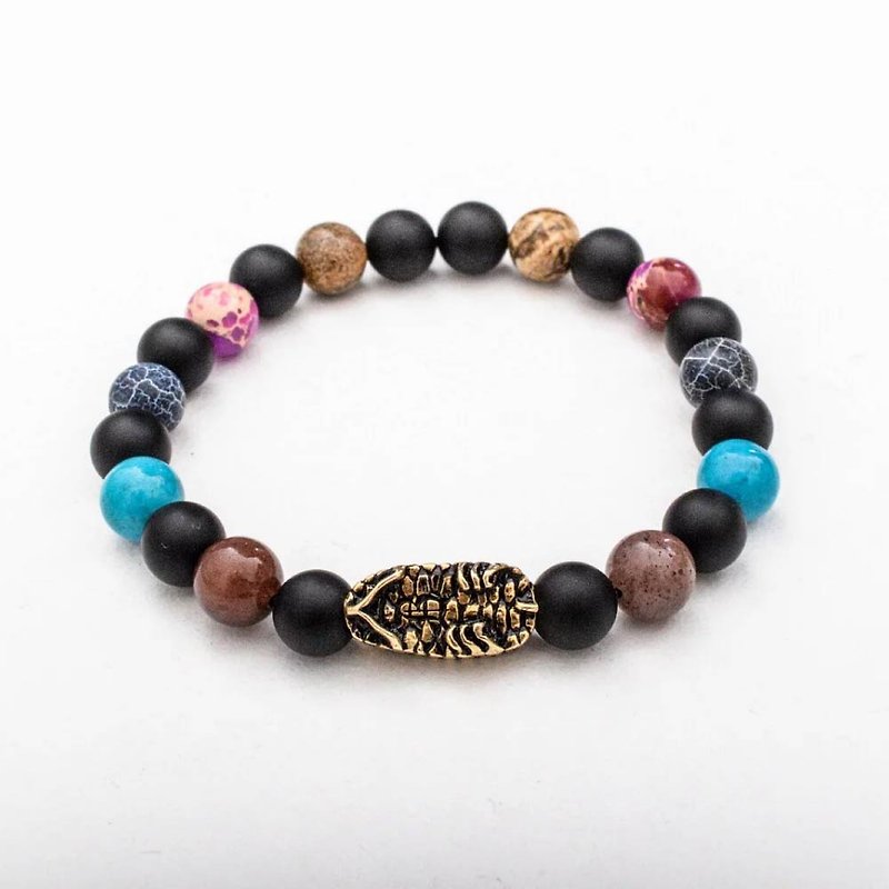 【Dharma. Yijin】Taiwan original design Japanese style handmade bracelet bracelet beaded jewelry accessories - Bracelets - Copper & Brass Black