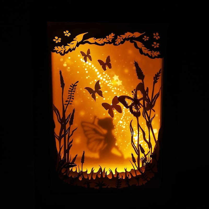 | Mini night lamp | paper art | a star fairy | - โคมไฟ - กระดาษ สีเหลือง