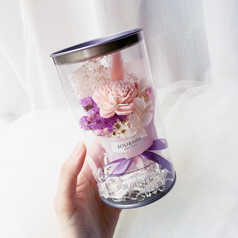 journee No. 6 Small Flower Pot-Soft Powder and Sweet Fragrance with Card / Gypsophila Dry Bouquet