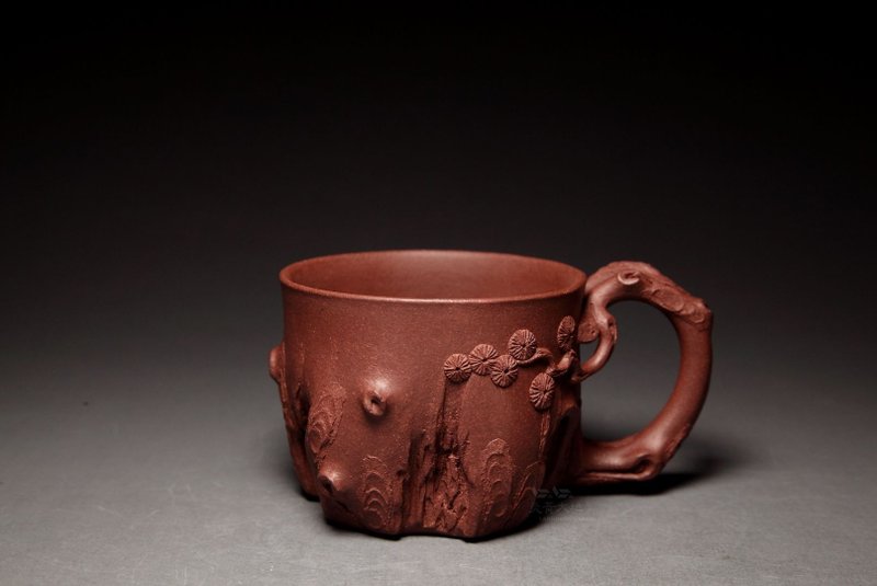 【松樁杯1】  龍山堂 全手工仿生器系列 四號深井底槽青 155cc - 茶壺/茶杯/茶具 - 陶 紫色