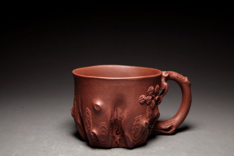 【松樁杯1】 龍山堂 全手工仿生器シリーズ 四号深井底槽青 145cc - 急須・ティーカップ - 陶器 パープル