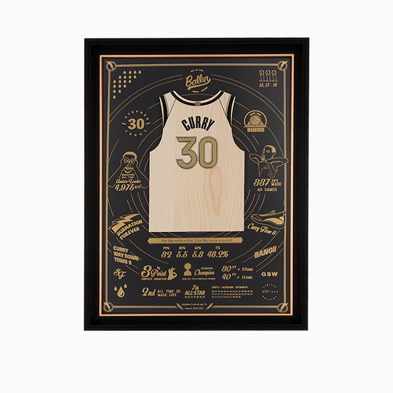 Wooden Jersey plaque - Chef #30 Limited Edition of 337 - กรอบรูป - ไม้ สีดำ