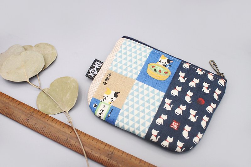 Ping Le Small Pack - Cat Daily (Blue) Wallet - Wallets - Cotton & Hemp Blue