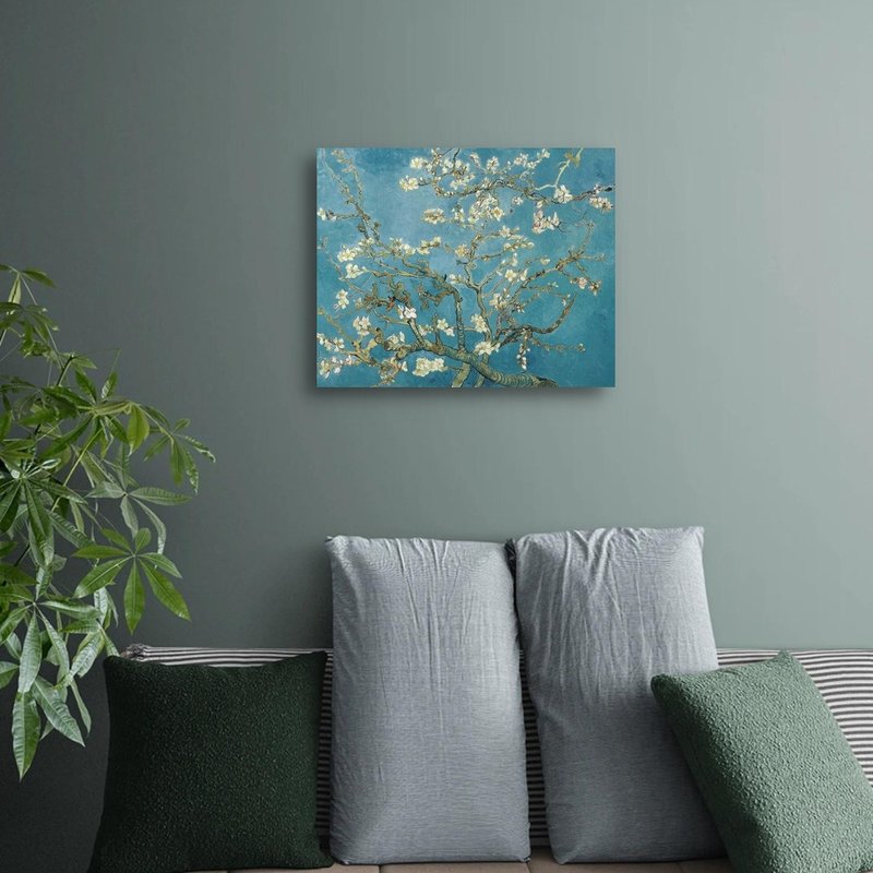 Blooming apricot flowers Van Gogh giclee frameless painting - โปสเตอร์ - เส้นใยสังเคราะห์ 