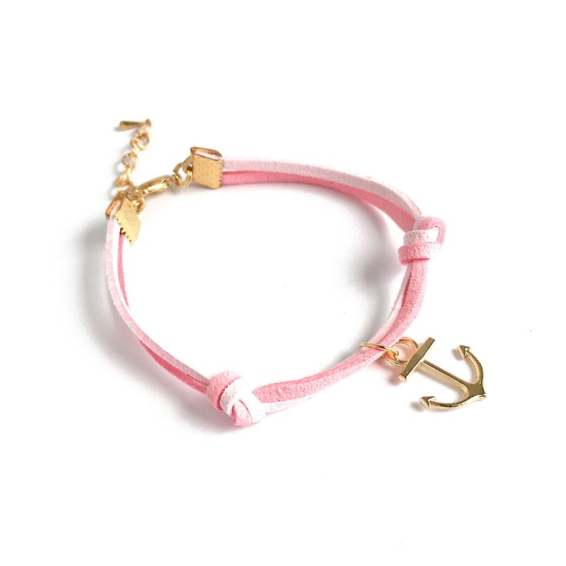 Handmade Simple Stylish Anchor Bracelets Rose Gold Series–light pink  - สร้อยข้อมือ - วัสดุอื่นๆ สึชมพู