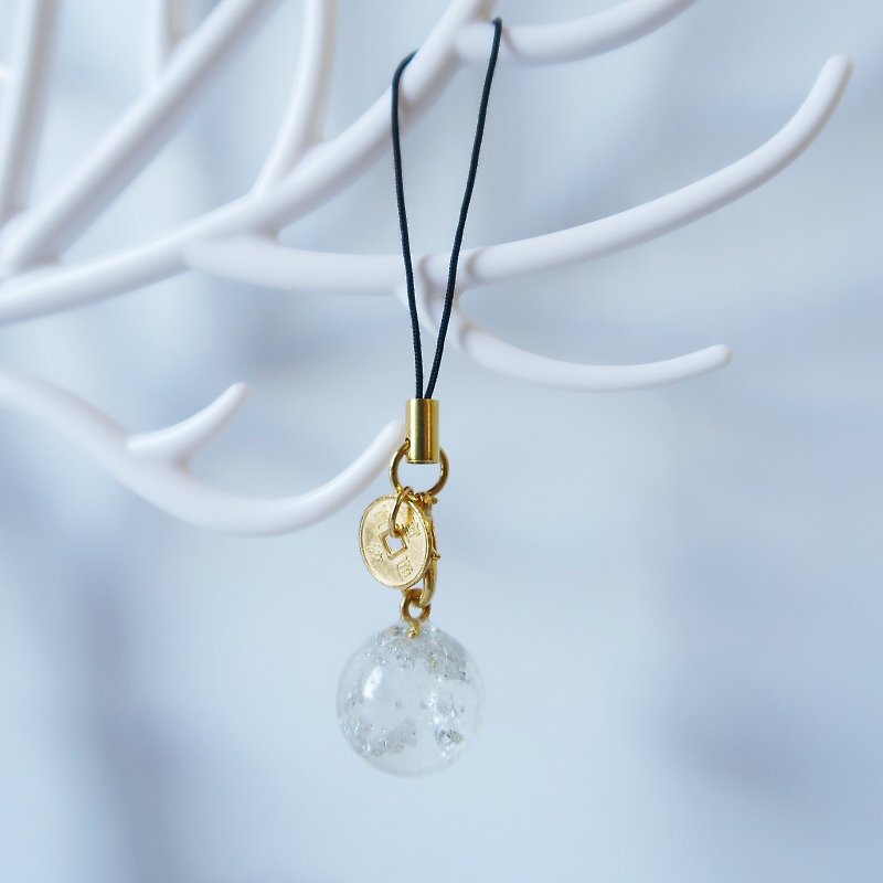 Silver foil crystal ball charm - Charms - Resin Gold