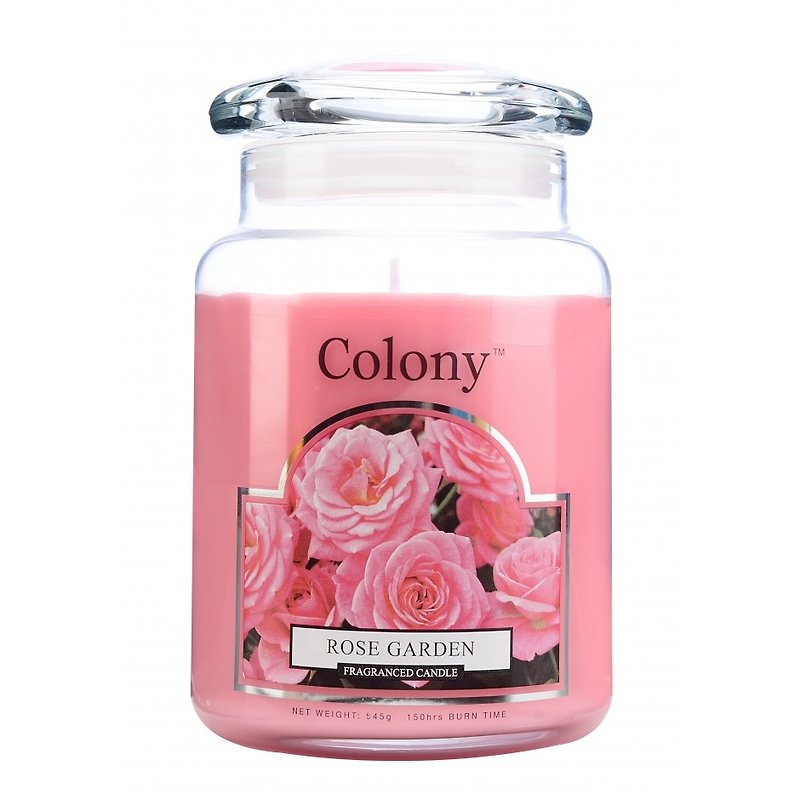 British Candle Colony Rose Garden Glass Canned Candle 150hr - เทียน/เชิงเทียน - ขี้ผึ้ง 