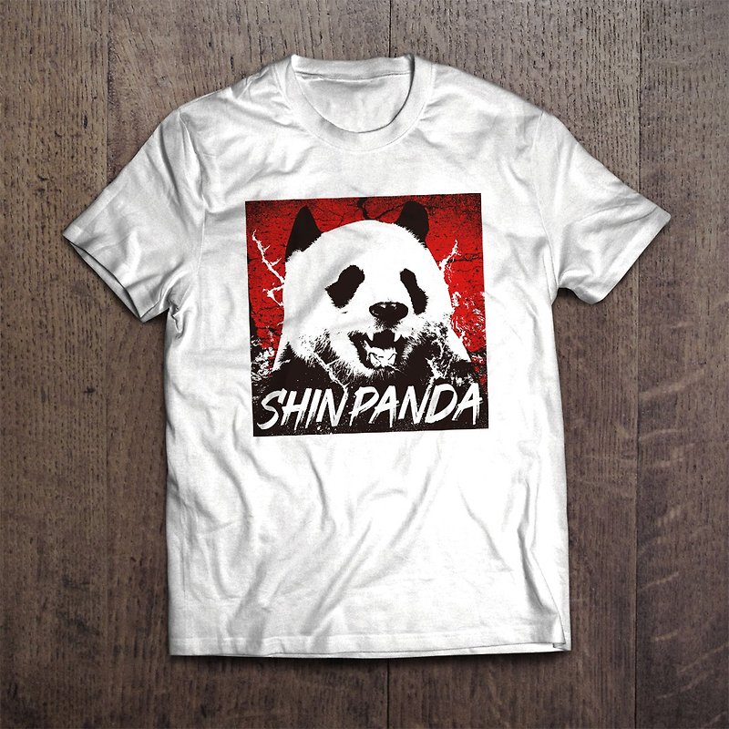 棉．麻 女 T 恤 白色 - Animal Strong T-shirt SHIN PANDA