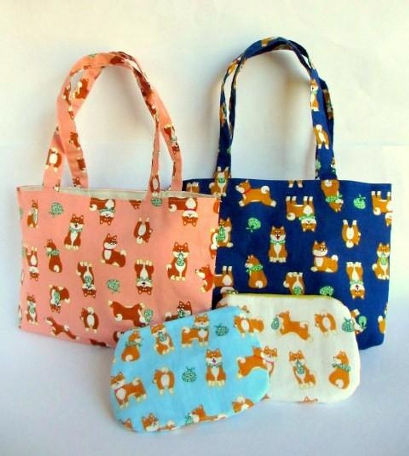 Baby lucky bag * Shiba Inu 4 piece set - กระเป๋าถือ - ผ้าฝ้าย/ผ้าลินิน 