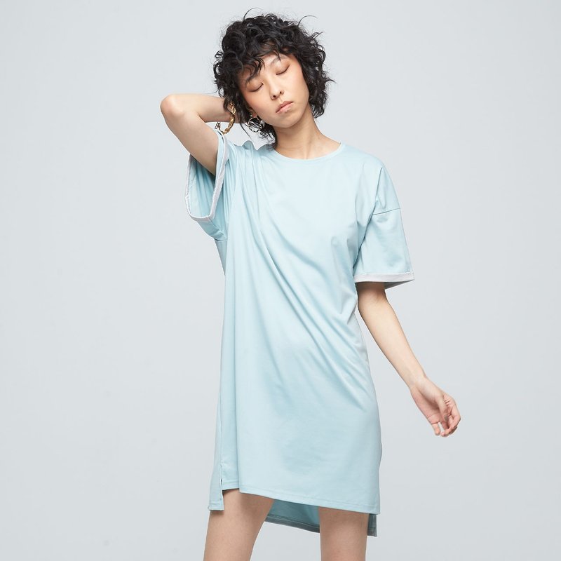 Reboot-Soho Functional Wide Dress (Female)-Halfose Green - ชุดเดรส - เส้นใยสังเคราะห์ สีเขียว