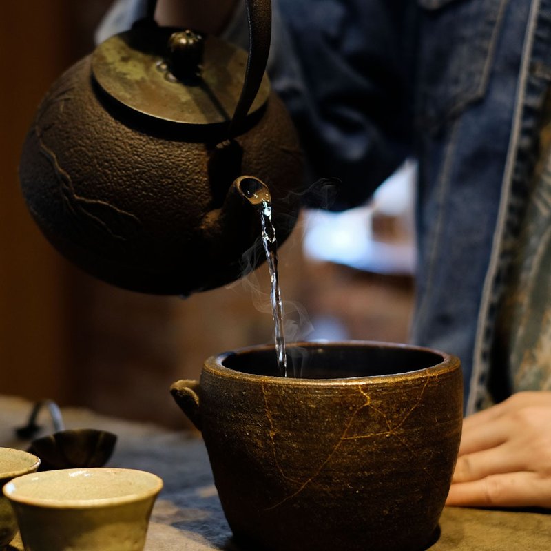 【日本古美術】古丹波燒 金繕 茶碗 片口 茶盅 公道杯 - 茶壺/茶杯/茶具 - 陶 