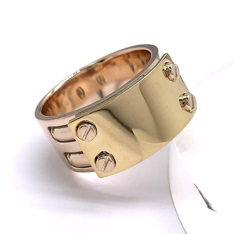 18k & 10k gold ring men,simple,biker fashion,present for him,made in japan,fc49 - แหวนทั่วไป - เครื่องประดับ สีทอง