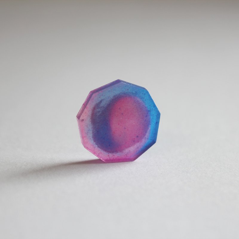 夢之夜 / 樹脂耳環 / 徽章 / 單隻 - 九邊形 - 耳環/耳夾/耳骨夾 - 樹脂 紫色
