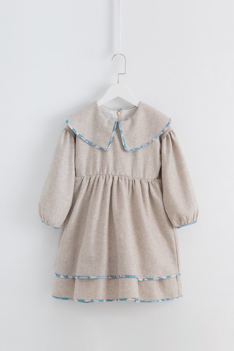 woolen trim dress - กระโปรง - ขนแกะ 