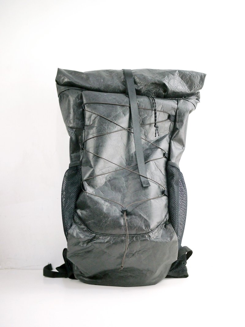 Tyvek 40-55L roll top outdoor hiking camping mountain BACKPACK travel waterproof - Backpacks - Waterproof Material Black