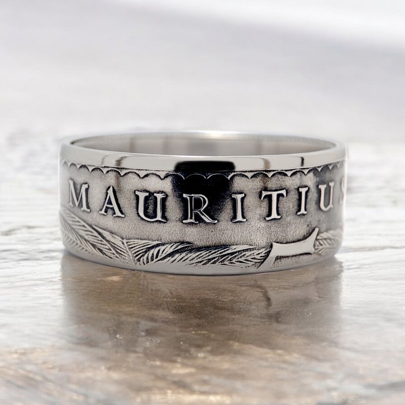 Mauritius Coin Man Ring, Mauritius Ring For Man, Mauritius 5 Rupee Coin Ring - 戒指 - 其他金屬 