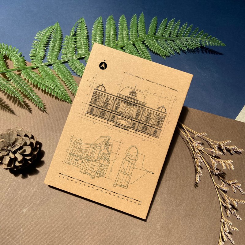 | 文學館建築結構圖 | 手工穿線膠裝筆記本 格紋內頁 - 筆記本/手帳 - 紙 多色