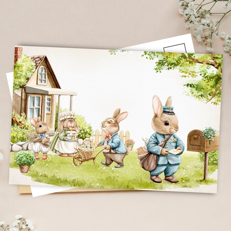 Bunny Family postcard - Cards & Postcards - Paper 