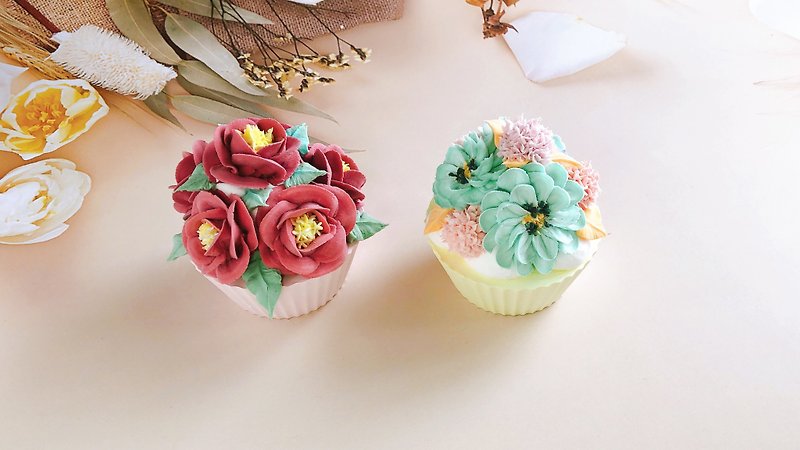 [Video Course] Cream Soil Squeeze Flower-Cup Cake Diffuser - Candles/Fragrances - Clay 
