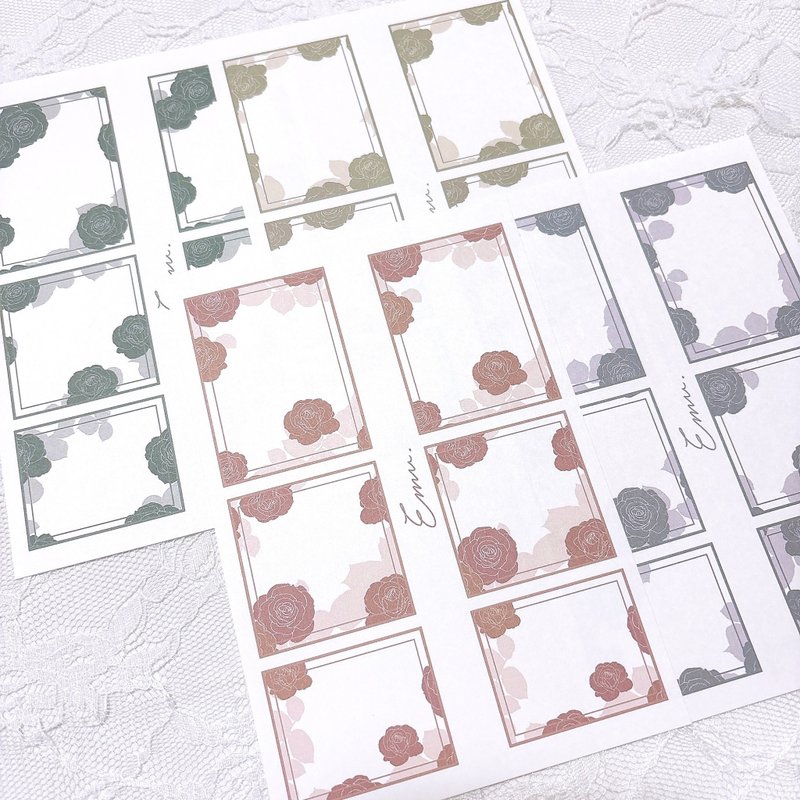 Flower pattern frame -008- - Other - Paper Multicolor