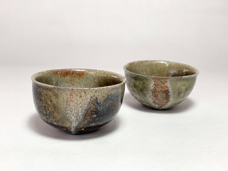 Snowfall - Wood-fired snow pattern small tea cup set - แก้ว - ดินเผา 