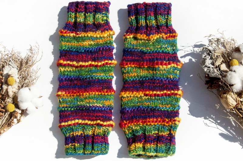 Hand-knitted Pure Wool Leg Warmers / Knitted Wool Leg Warmers / Brushed Fleece Lined Leg Warmers / Warm Leg Warmers - Spanish Style - ถุงเท้า - ขนแกะ หลากหลายสี