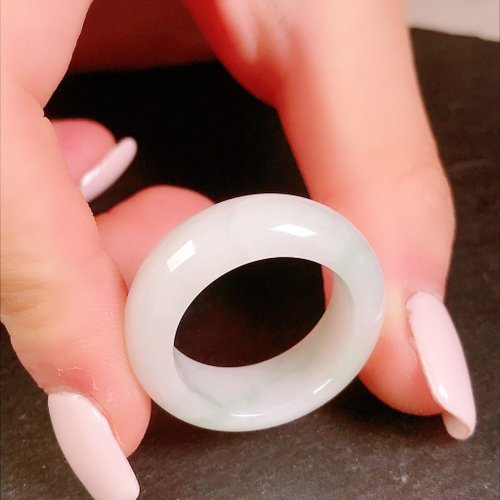 瓔珞珠寶盒 E.L.Jewelry Box 【求‧緣】白翡翡翠戒指戒圈 | 國際15.5圍 | 天然緬甸A貨翡翠