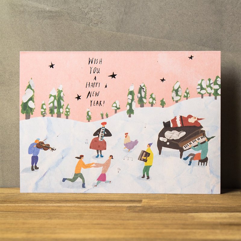Children in the Winter Wonderland - Christmas/New Year Card - Cards & Postcards - Paper Pink