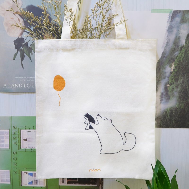 【貓瘋子】一起追氣球吧 / 帆布袋 - 手提包/手提袋 - 棉．麻 多色