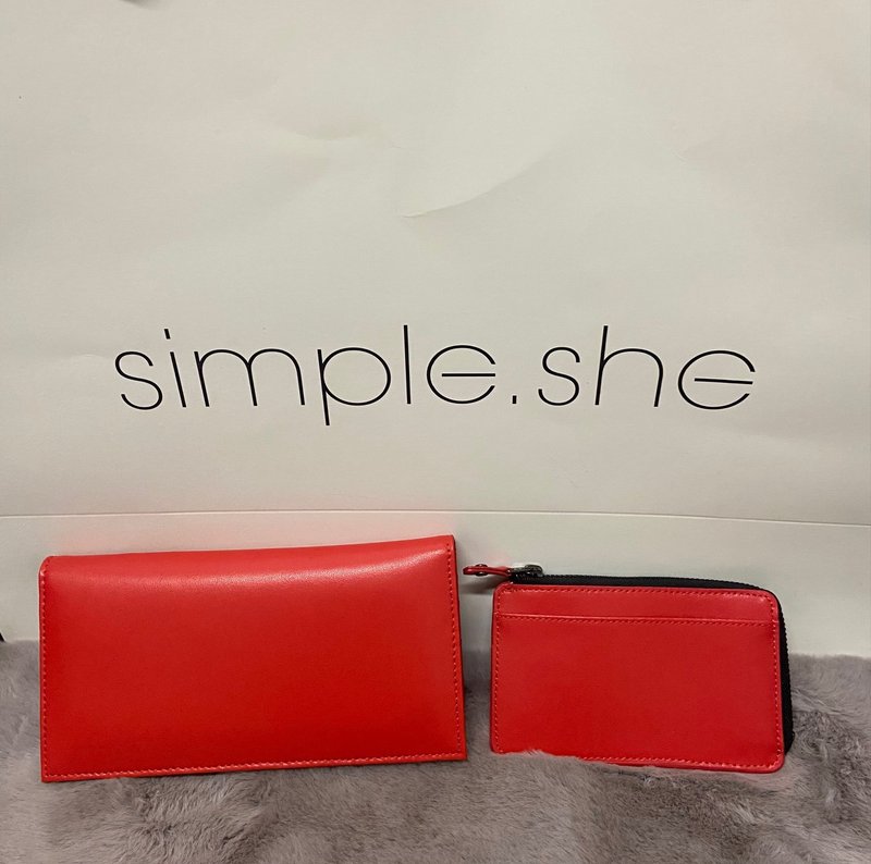 simple.she 真皮銀包皮夾長夾短夾套裝 紅/灰/藍/深藍 - 皮夾/長短夾/錢包 - 真皮 多色