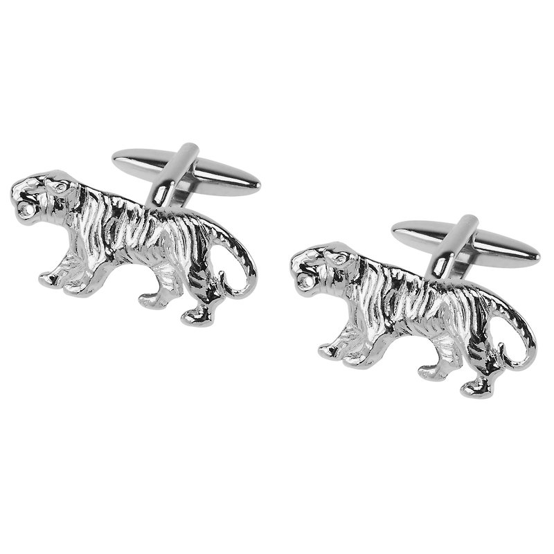 Tiger Cufflinks - Cuff Links - Other Metals Silver