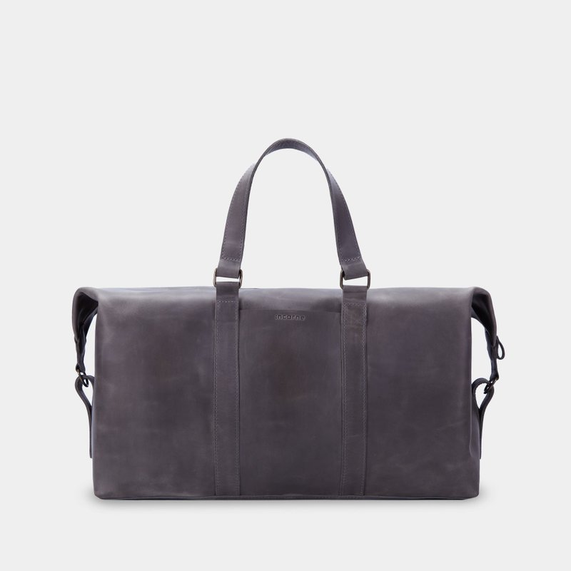 純正灰色皮革旅行手提袋 – 手工製作大型皮革工作包 - 側背包/斜背包 - 真皮 灰色