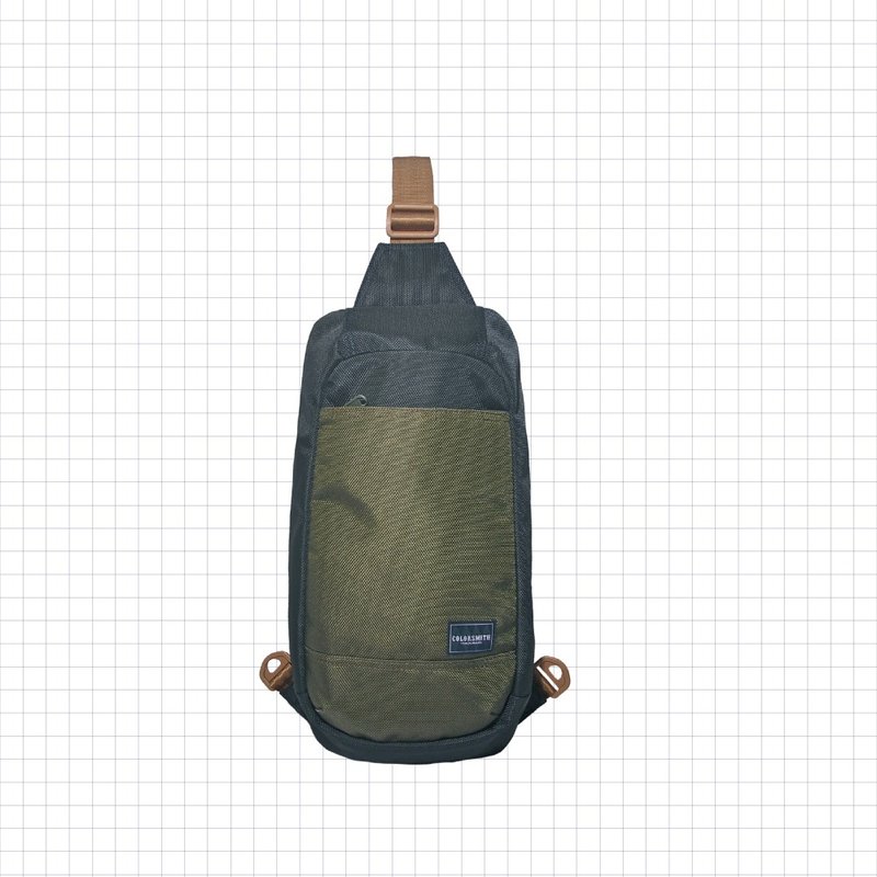 CR2 double zipper shoulder backpack CR2-1356-NB [Taiwanese original bag brand] - Messenger Bags & Sling Bags - Nylon Blue