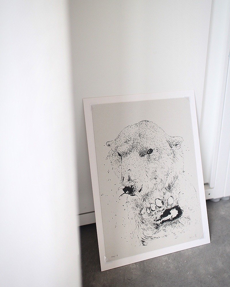 The Stared Animal Series Digital Print Reproduction No.1 | SAKOSTUDIO - Posters - Paper White