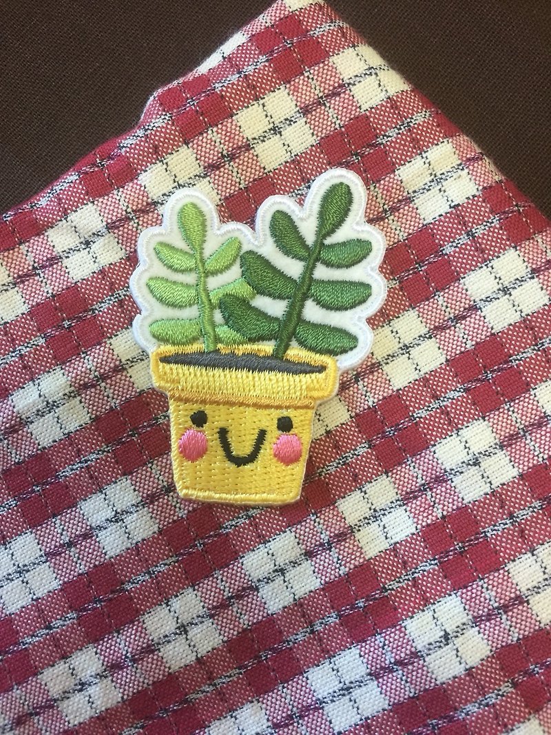 Happy Succulent Self-adhesive Embroidered Cloth Sticker-Healing Cactus Series - เย็บปัก/ถักทอ/ใยขนแกะ - งานปัก 
