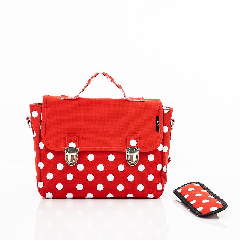 TiDi red and white dot French style children's schoolbag - Backpacks - Waterproof Material Red