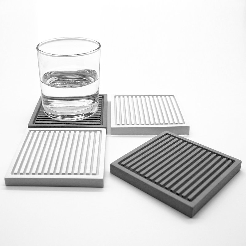 Square COASTER I storage dish I Cement I water tray I coaster I water mold - - Bathroom Supplies - Cement Gray
