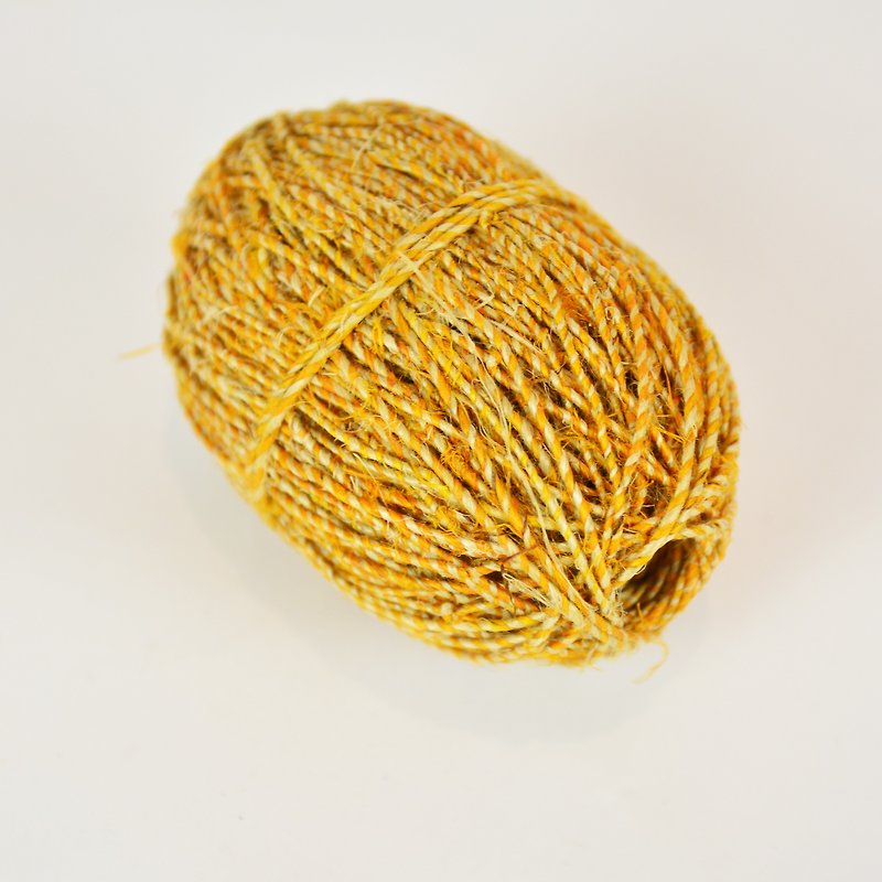 手捻麻線-雙色 自然色/黃色-公平貿易 - 編織/羊毛氈/布藝 - 棉．麻 黃色