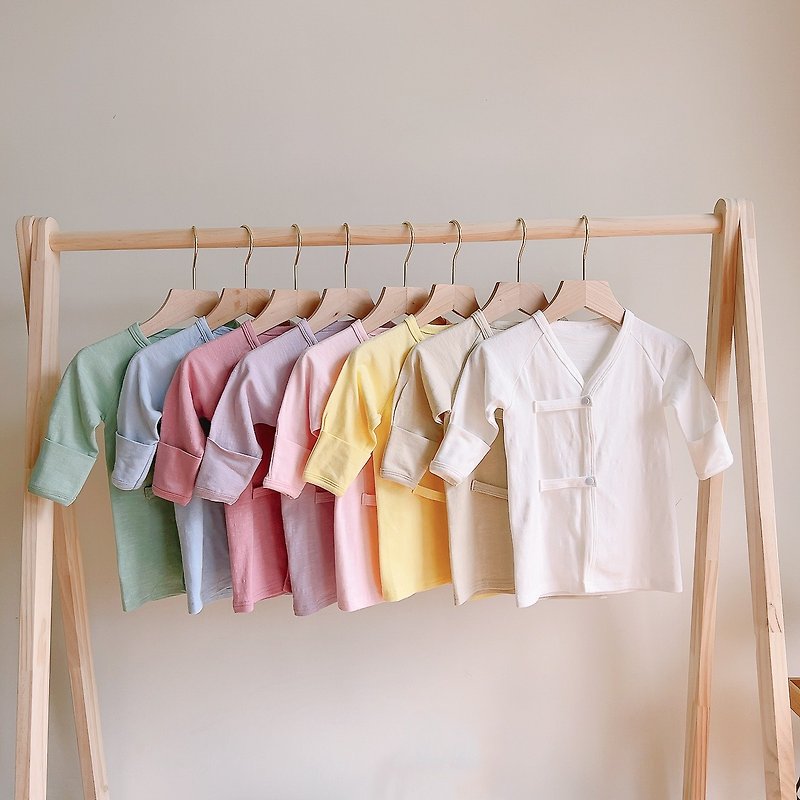 【YOURs】Good cotton clothes for newborns made in Taiwan, children's clothing, baby clothes, newborn butterfly clothes - Tops & T-Shirts - Cotton & Hemp White