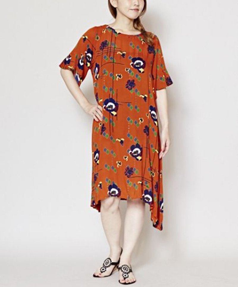【Pre-order】 ✱ retro floral dress ✱ (two-color) - ชุดเดรส - ผ้าไหม หลากหลายสี