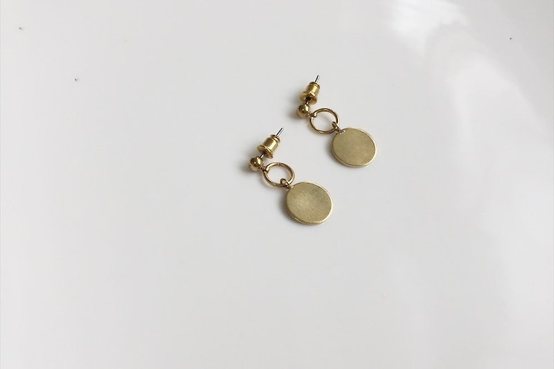 Brass small wafer - Earrings & Clip-ons - Other Metals Gold