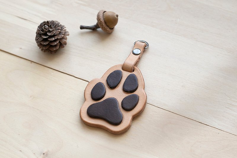Favorite Paw Keychain | Leather Keychain | Dog Paw Tag | Pet Keychain - 鑰匙圈/鑰匙包 - 真皮 