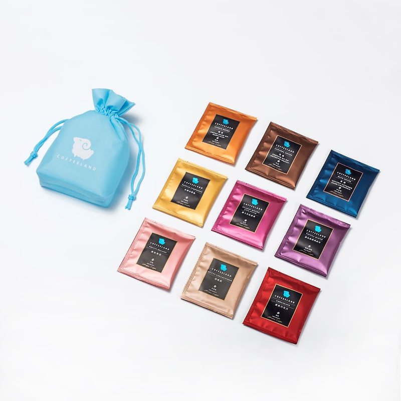 Lamb travel bag | 9 coffee filters with mixed flavors - กาแฟ - อาหารสด สีน้ำเงิน
